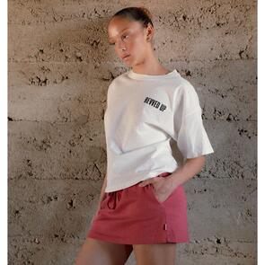 BRIXTON REVVED UP BOXY CREW TEE OFF WHITE