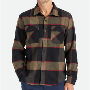 BRIXTON BOWERY FLANNEL HEATHER GREY/CHARCOAL