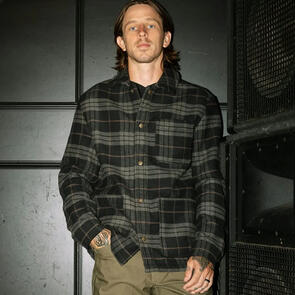 BRIXTON BOWERY FLANNEL BLACK/CHARCOAL