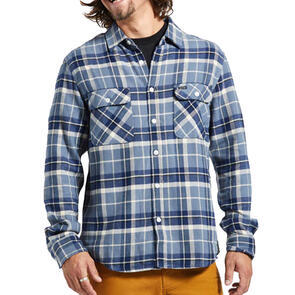 BRIXTON BOWERY FLANNEL FLINT BLUE/TWILIGHT BLUE/BEIGE