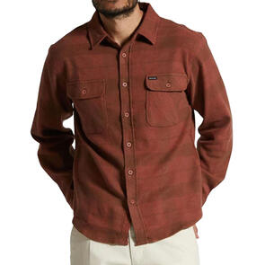 BRIXTON BOWERY STRETCH WATERRESISTANT FLANNEL SEPIA/TERRACOTTA