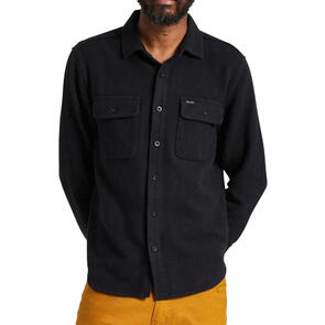 BRIXTON BOWERY TEXTURED TWILL OVERSHIRT BLACK