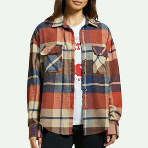 BRIXTON BOWERY W CLASSIC FLANNEL - NAVY/MARS RED/WHITECAP