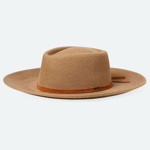 BRIXTON BRENTON CONVERTABRIM FEDORA TOBACCO BROWN