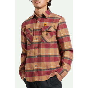 BRIXTON BUILDERS BOWERY STR WR FLANNEL - WOODSMOKE/CORDOVAN RED/WASHED