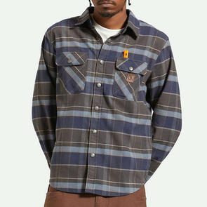 BRIXTON BUILDERS BOWERY STR WR FLANNEL - WASHED NAVY/BLACK/CORONET BLUE