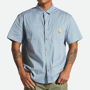 BRIXTON BUILDERS MECHANIC S/S WVN - DUSTY BLUE