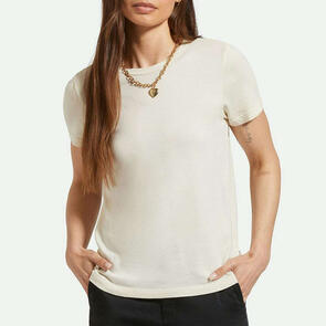BRIXTON CAREFREE ORGANIC GD PERFECT TEE - WHITE SMOKE