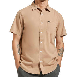 BRIXTON CHARTER SOL WASH S/S WOVEN SHIRT BURRO BROWN SOL WASH