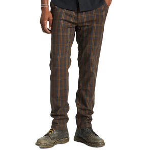 BRIXTON CHOICE CHINO REGULAR PANT BROWN/BLUE PLAID