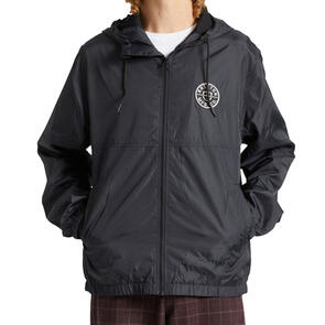 BRIXTON CLAXTON CREST LW ZIP HOOD JACKET BLACK/BLACK