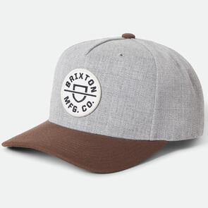 BRIXTON CREST C MP SNAPBACK HEATHER GREY/PINECONE BROWN
