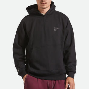 BRIXTON EMBROIDERED HEAVY WEIGHT OVERSIZED HOOD BLACK