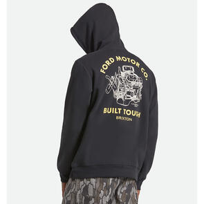 BRIXTON FORD BUILT TOUGH FLEECE HOODIE BURNT RUBBER
