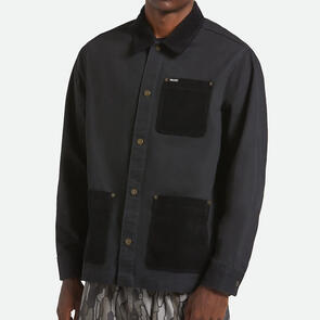 BRIXTON HERRINGBONE LW CHORE COAT BLACK HERRINGBONE