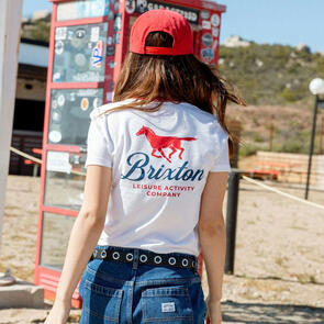 BRIXTON LEISURE ACTIVITY FITTED CREW TEE - WHITE