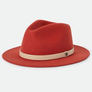 BRIXTON MESSER FEDORA - RED EARTH/WAX PAPER
