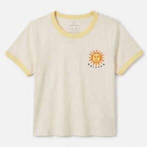 BRIXTON SUNNY DAYS BABY TEE OFF WHITE/CELESTIAL YELLOW