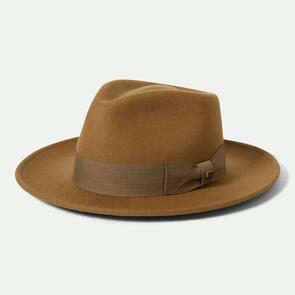 BRIXTON SWINDLE CONVERTABRIM FEDORA COFFEE/LIGHT BROWN