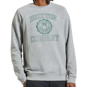 BRIXTON UNIVERSITY BROKEN IN CREW HEATHER GREY/PINE NEEDLE