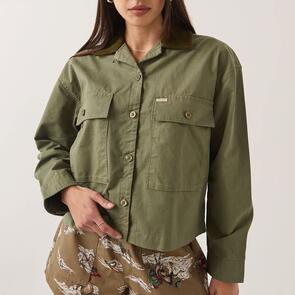 BRIXTON UTOPIA OVERSHIRT WASHED OLIVE SURPLUS