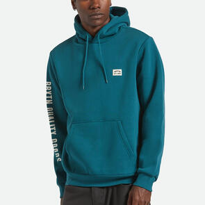 BRIXTON WOODBURN LABEL HOODIE NIGHT SAGE