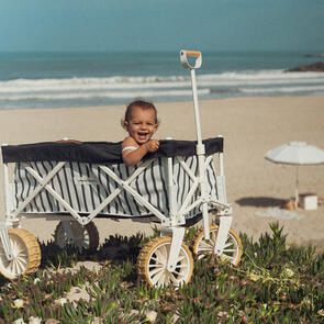 BUSINESS & PLEASURE CO FOLDING BEACH CART MONACO BLACK STRIPE