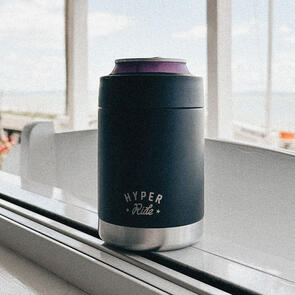 HYPER RIDE BLACK STAINLESS STEEL DOUBLE WALL TUMBLER CAN COOLER 350ML