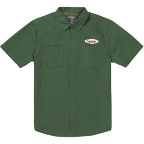 CAPTAIN FIN GASLIGHT S/S WOVEN SHIRT - CILANTRO GREEN