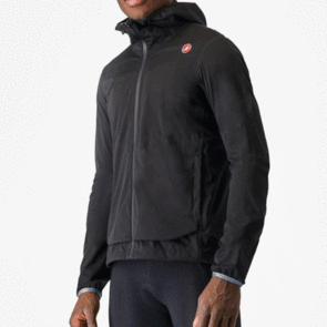 CASTELLI JACKET UNLIMITED RAIN LIGHT BLACK