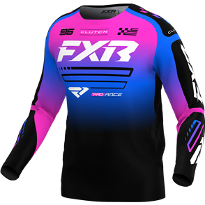 FXR YOUTH CLUTCH MX JERSEY 25 - BLACK/BLUE/PINK 