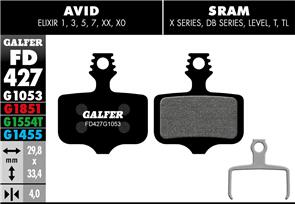 GALFER FD427 BRAKE PADS AVID ELIXIR, SRAM LEVEL, FORCE/RED ETAP AXS G1053