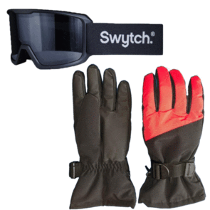 SWYTCH BASE SW08 GOGGLES + 540 GLOVE BLK/RED COMBO