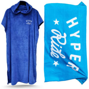 HYPER RIDE HOODED TOWEL AND TOWEL COMBO - BLUE!