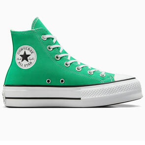 CONVERSE WOMENS CHUCK TAYLOR ALL STAR LIFT SEASONAL COLOUR HIGH TOP APEX GREEN
