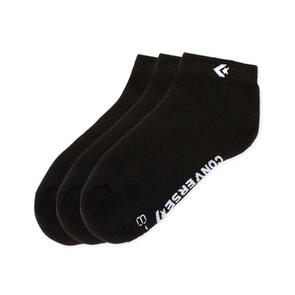 CONVERSE 3 PACK PED ANKLE SOCKS BLACK