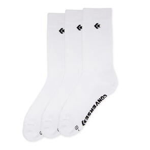 CONVERSE 3 PACK CREW SOCKS WHITE