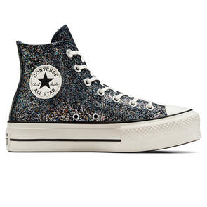 CONVERSE WOMENS CT LIFT SHINEFETTI HI INTO THE VOID/EGRET/BLACK