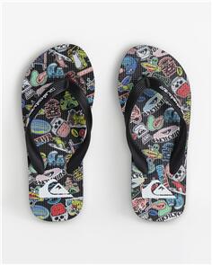 QUIKSILVER YOUTH MONCATA ART THONGS BLACK/GREY