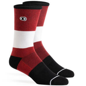 CRANKBROTHERS SOCKS ICON MTB THICK 9" HEATHER RED / BLACK / WHITE