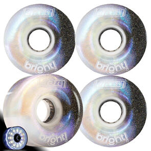 CRAZY SKATES 62MM BRIGHTS NEO BLACK LED LIGHT UP ROLLER SKATE WHEELS (SET OF 4)
