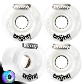 CRAZY SKATES 62MM BRIGHTS PEARL LED LIGHT UP ROLLER SKATE WHEELS (SET OF 4)
