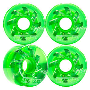 CRAZY SKATES 65MM WHEEL CANDY LIME GREEN OUTDOOR ROLLER SKATE WHEELS  (SET OF 4)