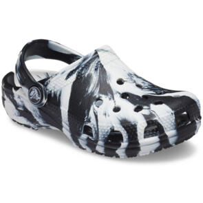 CROCS CLASSIC MARBLED CLOG TODDLERS - BLACK/WHITE