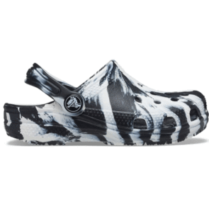 CROCS CLASSIC MARBLED CLOG TODDLERS - BLACK/WHITE
