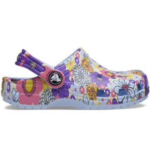 CROCS CLASSIC RETRO FLORAL CLOG KIDS BLUE CALCITE/MULTI