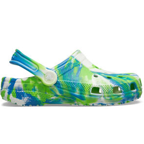 CROCS KIDS CLASSIC GLOW MARBLED CLOG PREP BLUE/MULTI