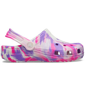 CROCS KIDS CLASSIC GLOW MARBLED CLOG PINK CRUSH/MULTI