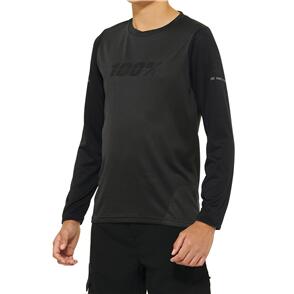 100% RIDECAMP YOUTH LS JERSEY BLACK/CHARCOAL 