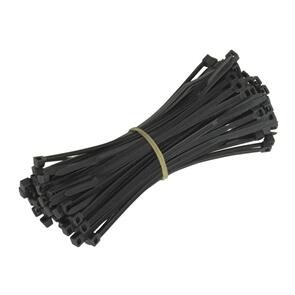 WHITES MOTORCYCLE PARTS WHITES CABLE TIES 100 X 2.5 MM 100PCS/BAG BLK
